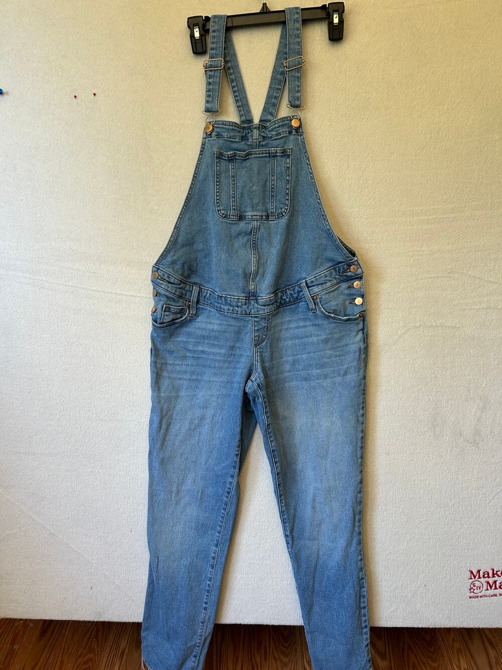 Isabel Maternity Blue Denim Overalls Womens Size 2 Adjustable Straps Casual
